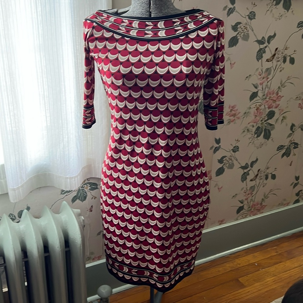 Max Studio Womens Shift Dress Medium 3/4 Sleeves